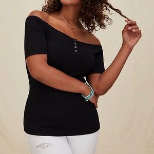Torrid rib knit off shoulder top